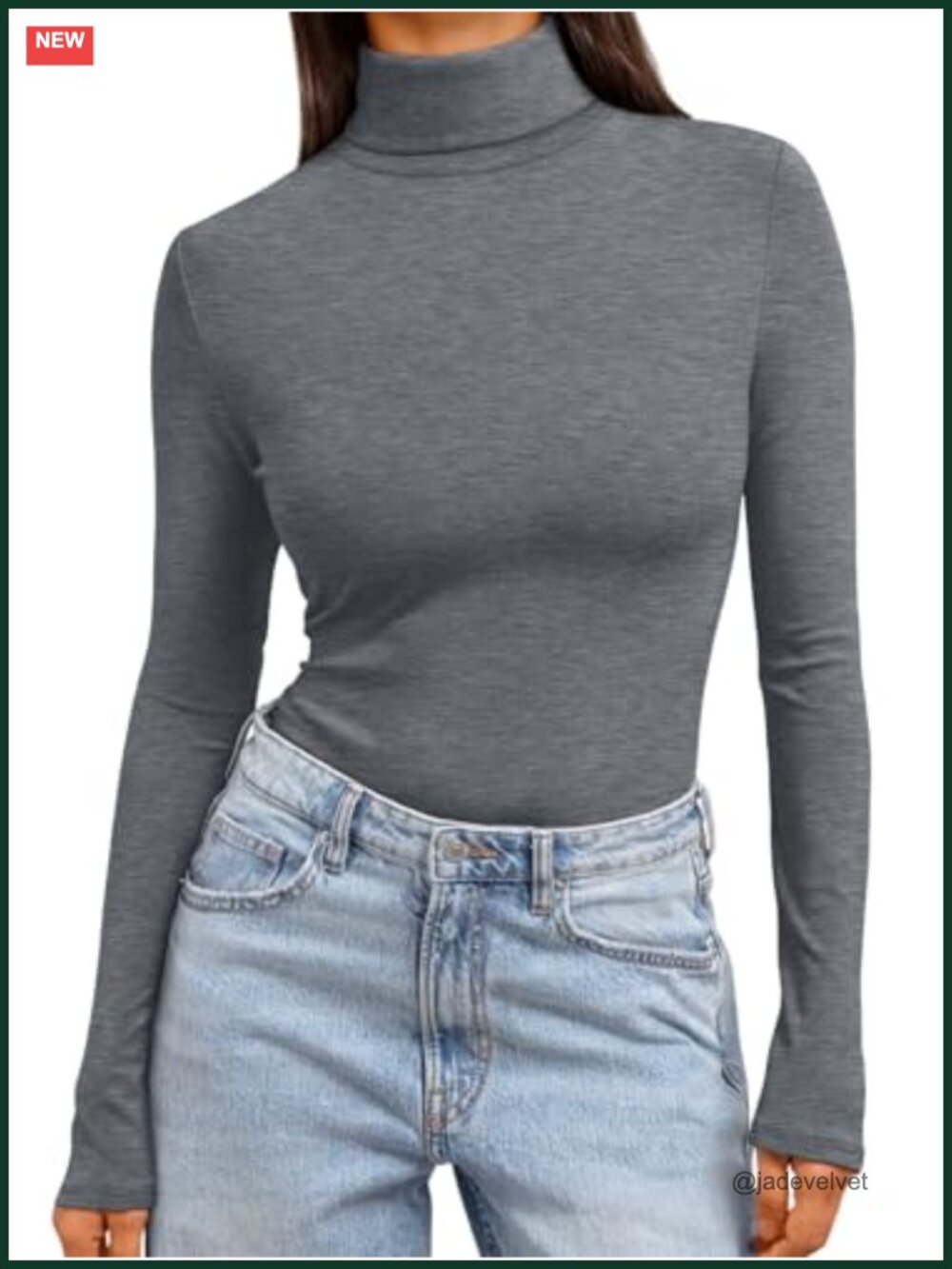 Womens Turtleneck Top Rayon Spandex Slim Fit Long Sleeve Pullover Winter